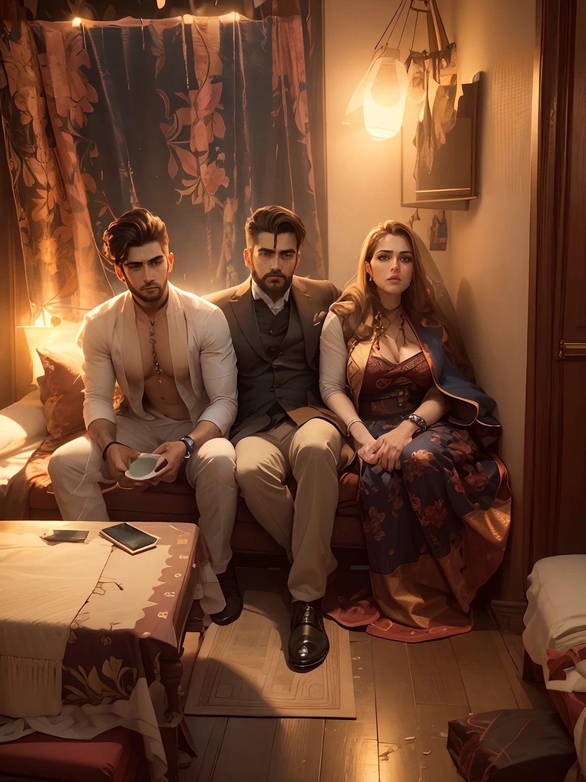 Background change into balkani with sunset handsome boy and handsome men and beautiful Women realistic photo realistic 8k photo