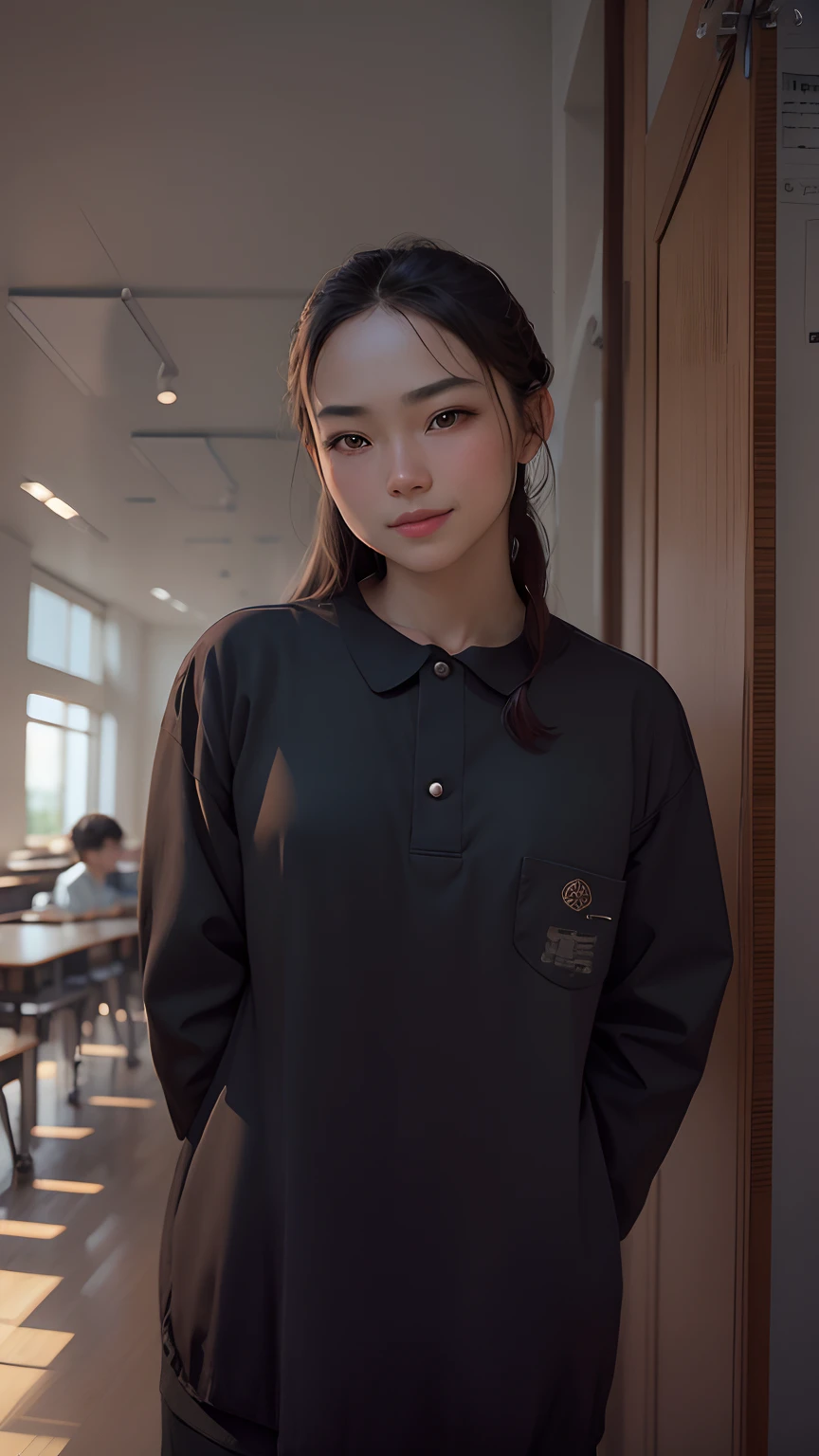 Best quality at best,tmasterpiece,illustratio,Very fine and beautiful,The is very detailed,CG,unified,8k 壁纸,absurderes,hugefilesize,Very wide range of shots,softlighting,adolable,Light smile, long whitr hair, By bangs, lipsticks, long eyelasher, 美丽细致的眼睛, Learn,Study Materials Science,Classroom --auto
