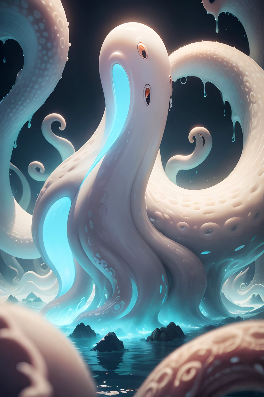 One huge ghostly tentacle