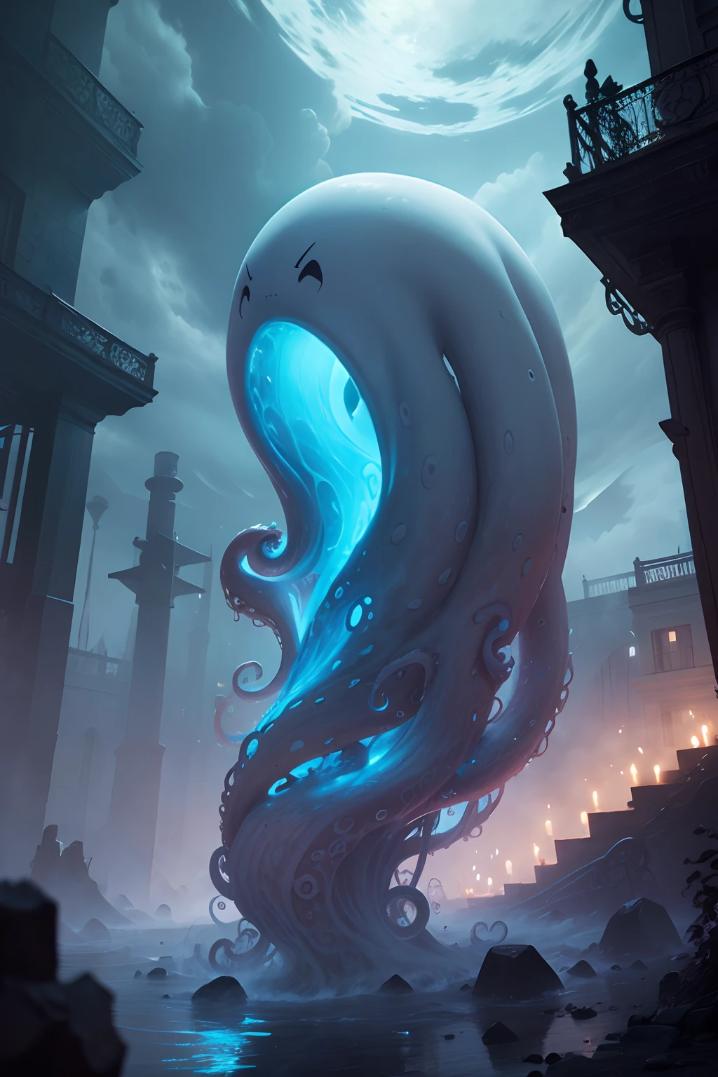 One huge ghostly tentacle