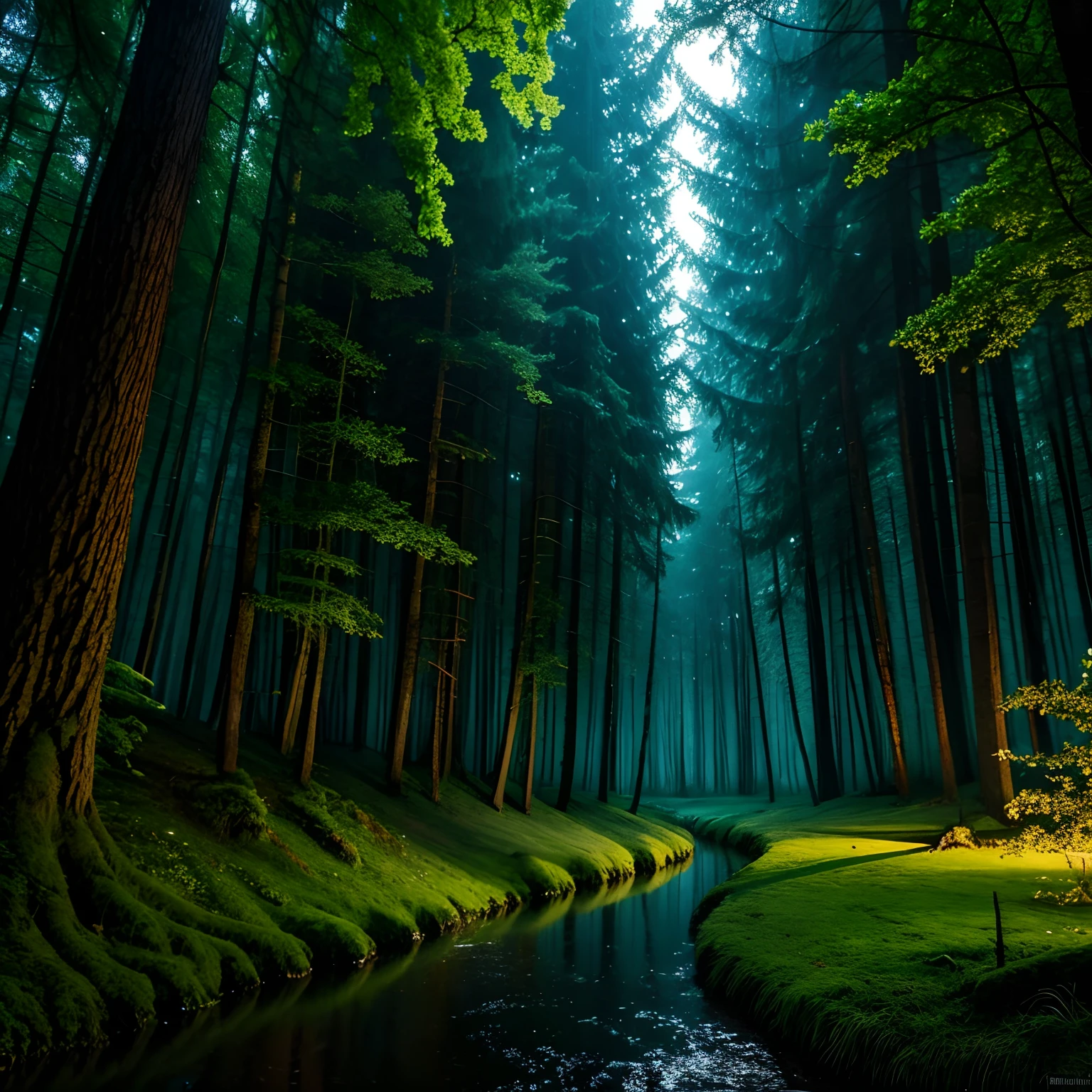 Enchanted Forest, lucioles, nuit
