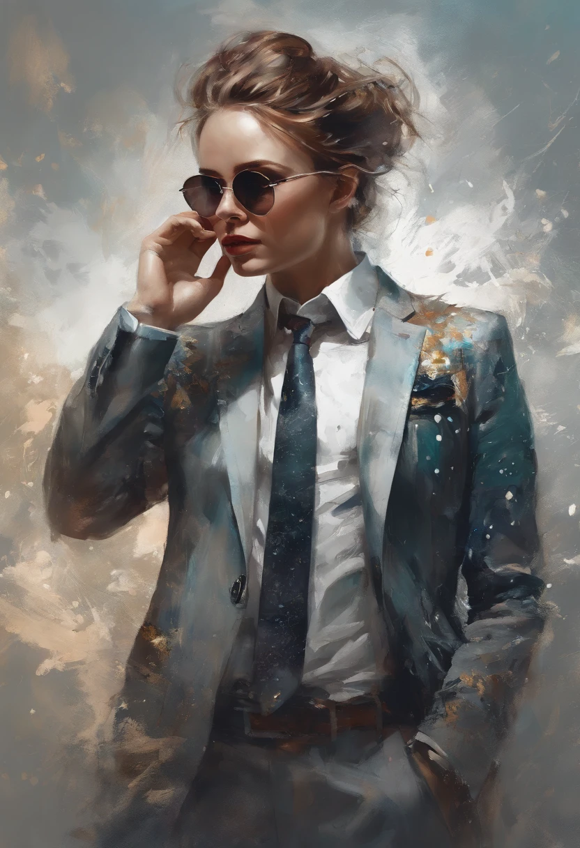 Perfect centering, Cute animals, Wear a suit, Wearing sunglasses, cheerfulness, Standing position, Abstract beauty, Centered, Looking at the camera, Facing the camera, Approaching perfection, Dynamic, Highly detailed, Smooth, Sharp Focus, 8K, hight resolution, Illustration, art by carne griffiths and wadim kashin, White background