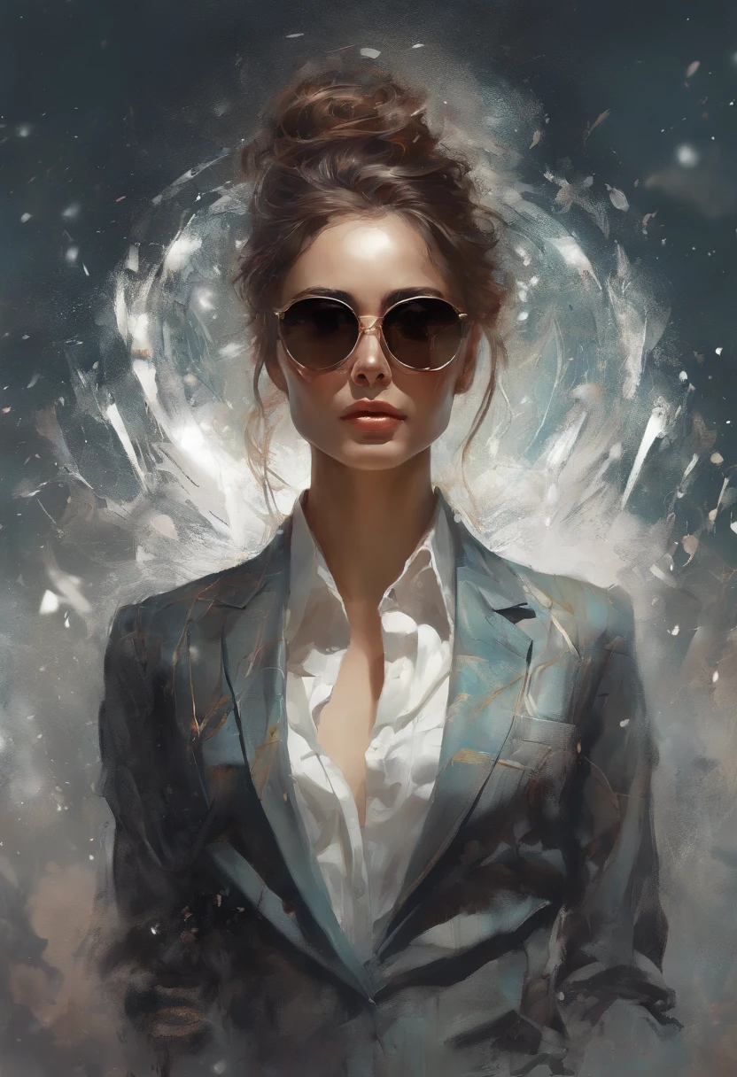 Perfect centering, Cute animals, Wear a suit, Wearing sunglasses, cheerfulness, Standing position, Abstract beauty, Centered, Looking at the camera, Facing the camera, Approaching perfection, Dynamic, Highly detailed, Smooth, Sharp Focus, 8K, hight resolution, Illustration, art by carne griffiths and wadim kashin, White background