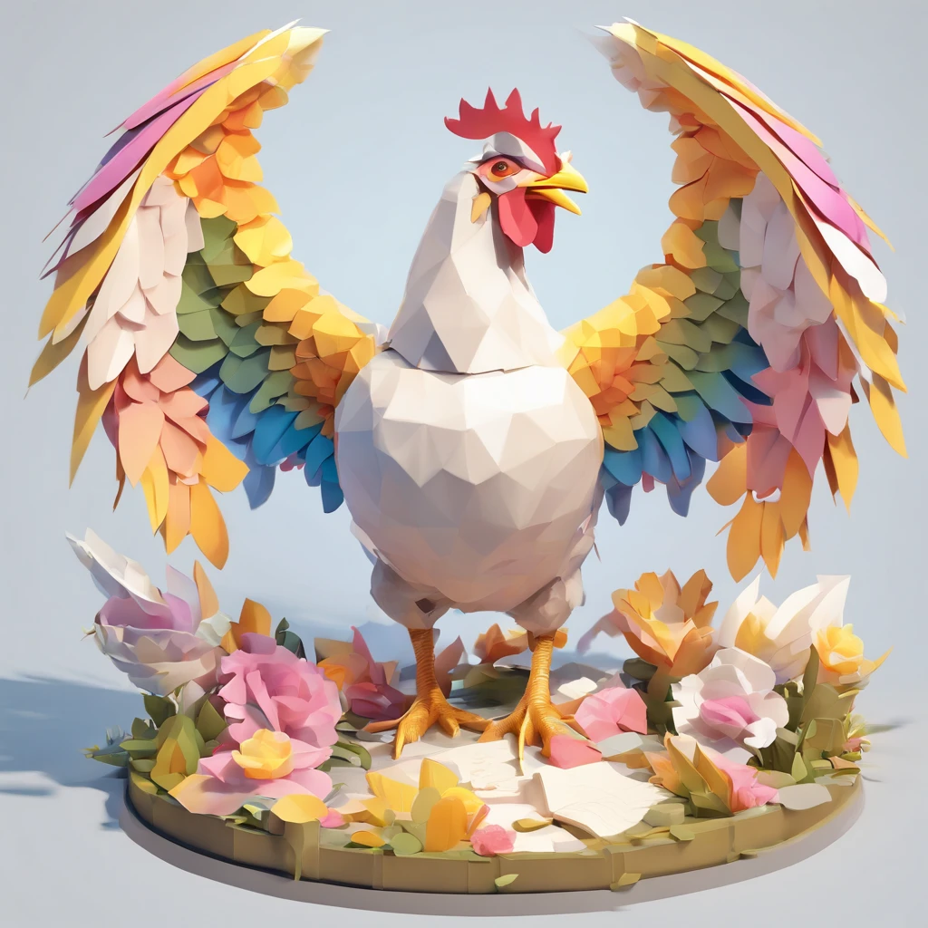 Chickens with heads、((Angel with a chicken head))、Sexy costume、A sexy、Moisturized, glowing skin、bule、Always with angels、Inner peace、safety、Blissful、brilliance、optic、Fantastical、florals、rainbows、kirakira、ssmile、feather、Heaven、celestial realm、medieval times (Best Quality,4K,hight resolution:1.2),Ultra-detailed,Realistic:1.37,Angel with a chicken head,White girl always with angel,peaceful,safe,Happy,brilliance,light,Fantastic,Flowers,rainbow,spark of light,Smile,Feathers,Heaven,paradise,Medieval、open-shirt、Sexy underwear、bra very