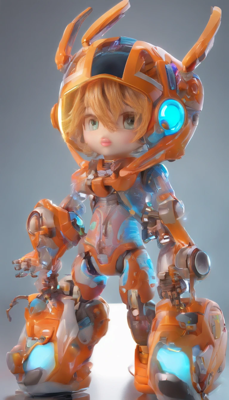 robotic cat, (Blind box toy style:1.2), (full body shot of) , 1 Transparent Boy,Behind him is a cute transparent robot cat, Mecha transparent, Exquisite helmet:1.2, Glasses:1.2, Cyberpunk, dreamy glow, luminous neon lights, ren, white backgrounid, ( global ilumination, Stripe tracking, hdr, unreal render,reasonable design, high detal, Master parts, Best quality, hyper HD, Cinematic lighting)