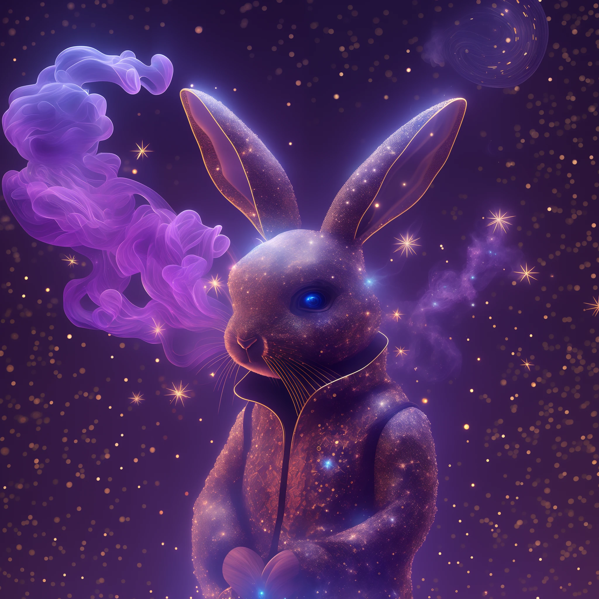 sylveon, eeveelution, mammal, pokemon, pokemon (species), canine, 4 legged, feral, night sky, starry sky, alleyway, smoking cigarette, puffing smoke, wearing black hoodie, standing on wall, looking into night sky, looking up, chill, realistic background, realistic fur, white fur, blue eyes, blue ears, ribbons, shiny pokemon