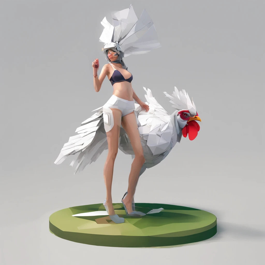 ((Woman with chicken head))、Sexy underwear、Only the head is a chicken human、Perfect centering,  Wear a student team jacket, Wearing sunglasses, Wearing headphones, cheerfulness, Standing position, Abstract beauty, Centered, Looking at the camera, Facing the camera, Approaching perfection, Dynamic, Highly detailed, Smooth, Sharp Focus, 8K, hight resolution, Illustration, art by carne griffiths and wadim kashin, White background、total、Full Body Angle、flying though the air