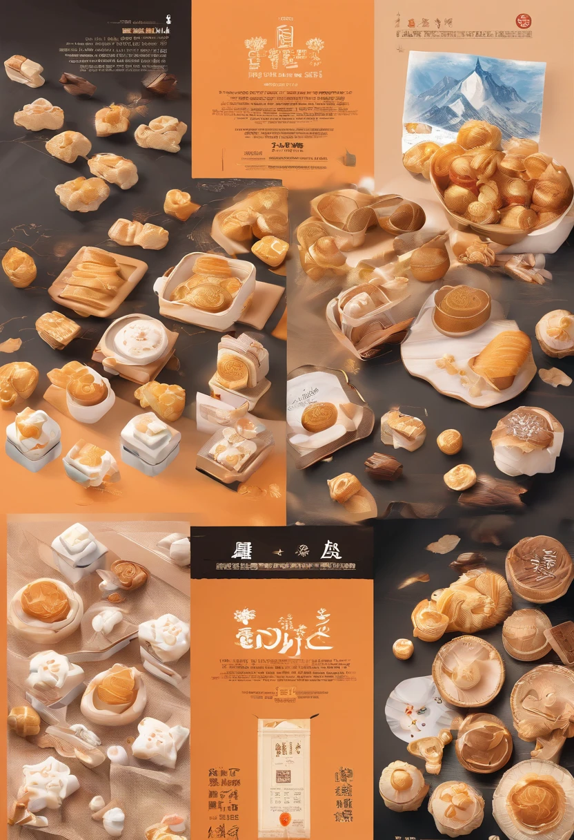 Q version of the rabbit，Cute and cute，Moon cake，laurel，themoon，The light is depicted in detail，orange tint，oc rendered，high qulity，tmasterpiece，Hyper-realistic，Ultra photo realsisim，8K，super-fine，ultra - detailed，Ultra-wide angle of view，dynamic viewing angle