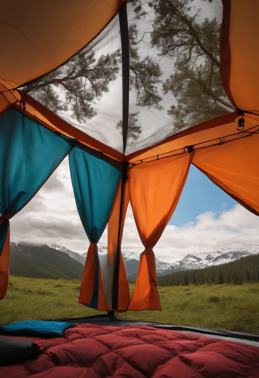Install a water collection filter inside a 4K 5 person large camping tent, Raindrop collector on large camping tent connected to water collection filter