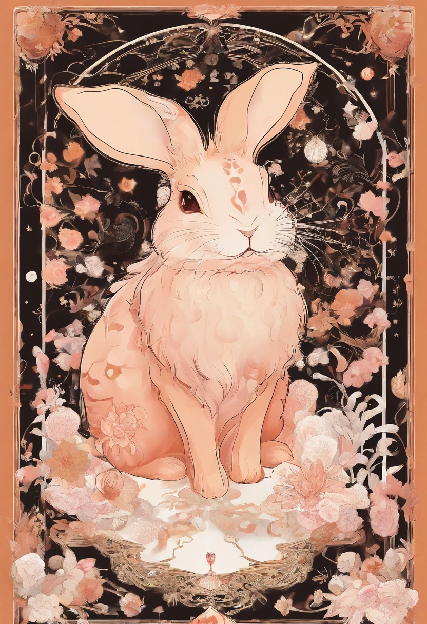 Q version of the rabbit,Cute and cute,Moon cake,laurel,themoon,The light is depicted in detail,orange tint,oc rendered,high qulity,tmasterpiece,Hyper-realistic,Ultra photo realsisim,8K,super-fine,ultra - detailed,Ultra-wide angle of view,dynamic viewing angle