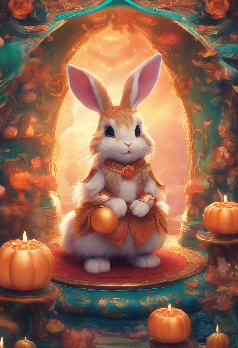 A little white rabbit，Chang'e，themoon