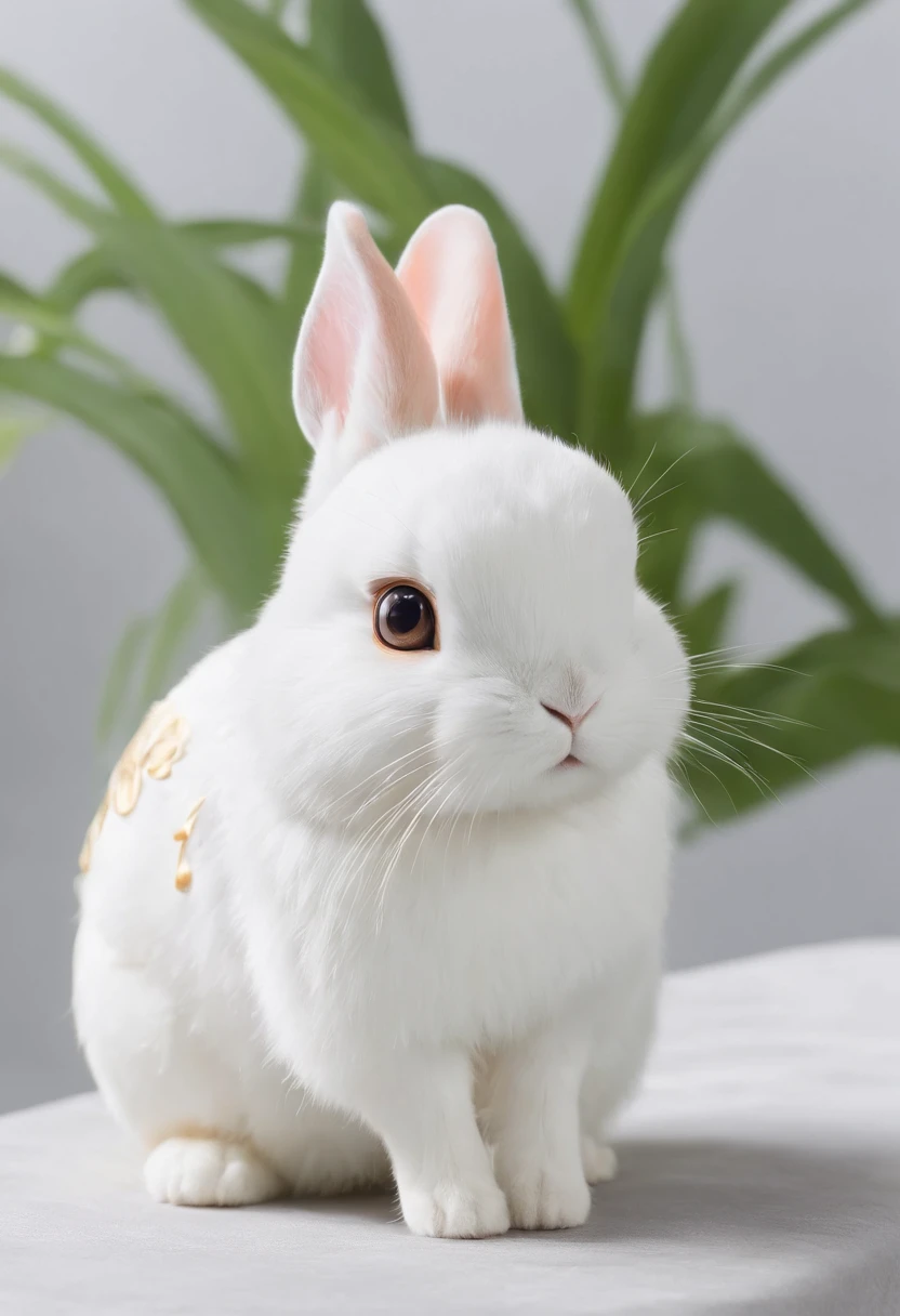 Q version of the rabbit，Cute and cute，Moon cake，laurel，themoon，The light is depicted in detail，orange tint，oc rendered，high qulity，tmasterpiece，Hyper-realistic，Ultra photo realsisim，8K，super-fine，ultra - detailed，Ultra-wide angle of view，dynamic viewing angle