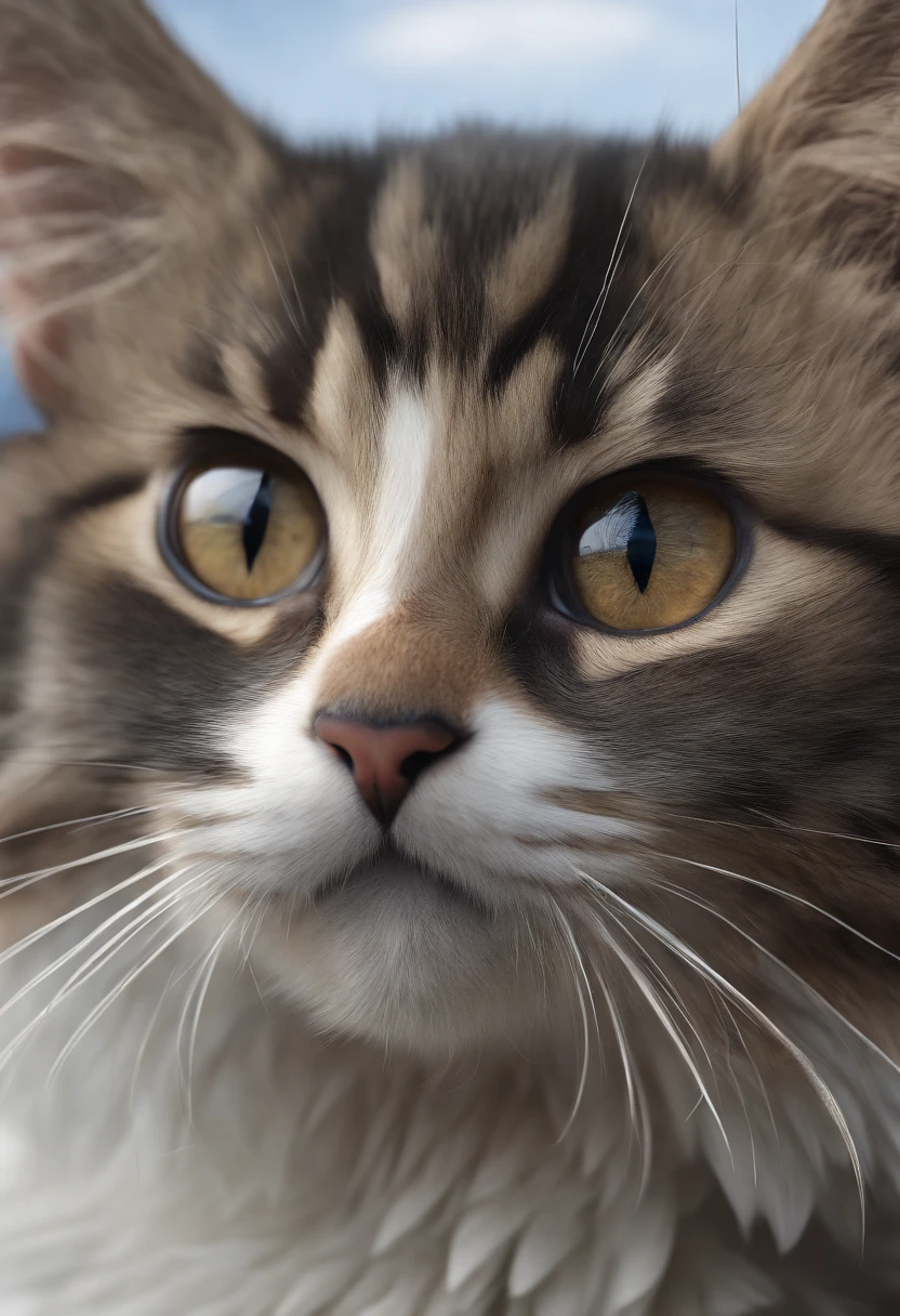(best quality,4k,8k,highres,masterpiece:1.2),ultra-detailed,(realistic,photorealistic,photo-realistic:1.37),cute kitten, piercing eyes, fluffy fur, focused gaze, adorable face, playful expression, vibrant colors, cinematic lighting, close-up shot