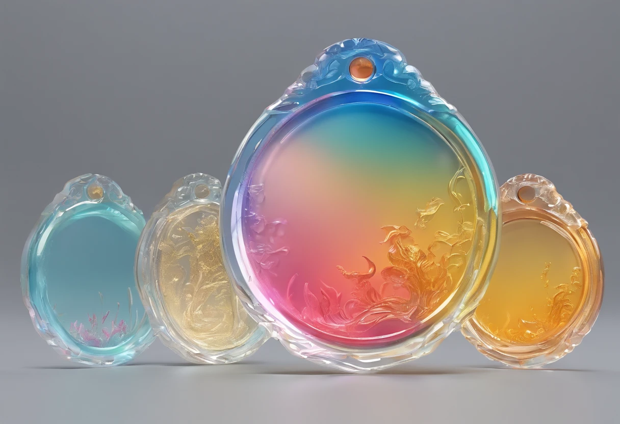Glass medals。acrylic pour