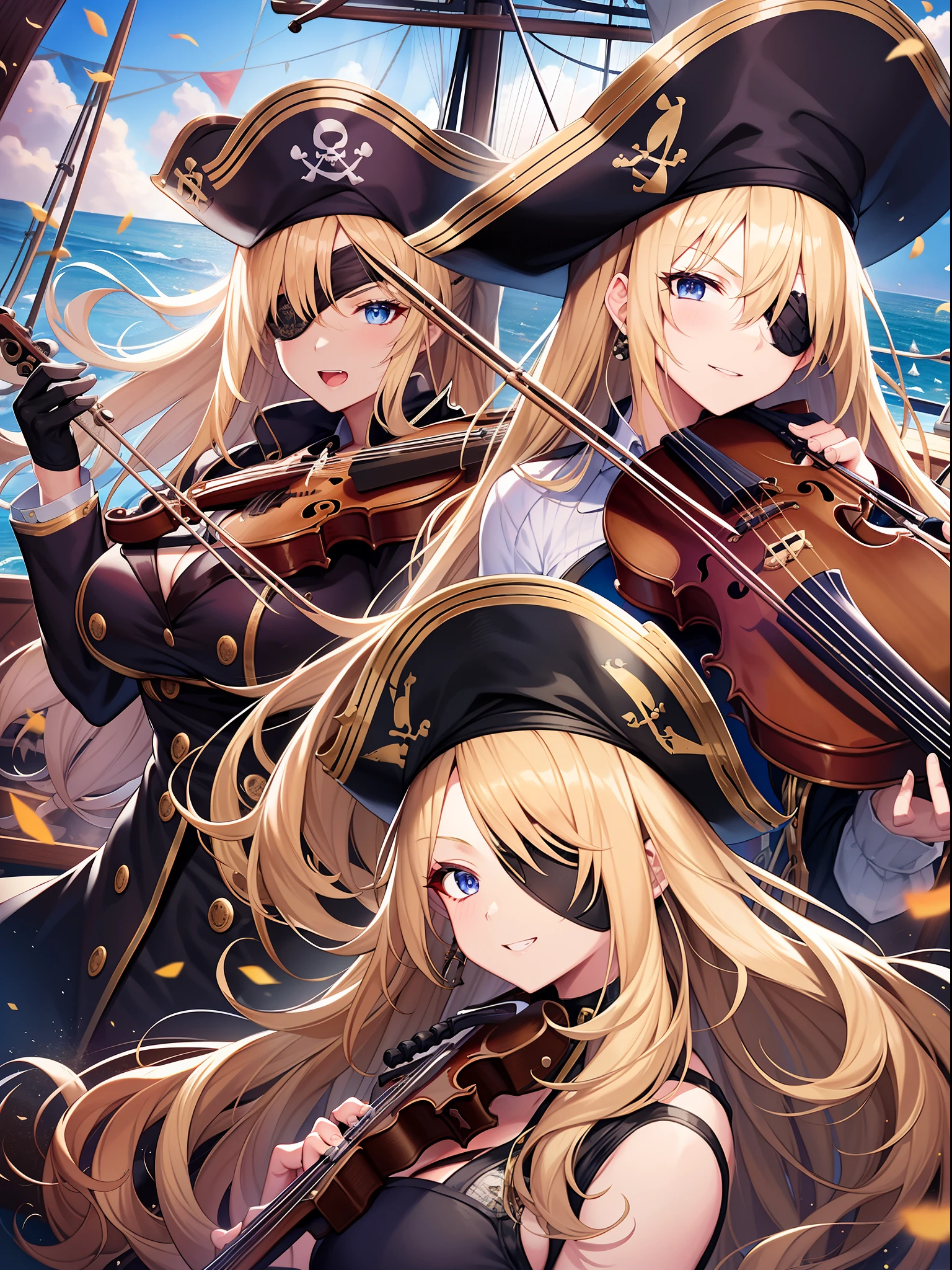 Outrageous resolution、​masterpiece++、top-quality++、ultra-definition++、ultra-definition++、4k++、8k++、from side、（Background Focus）++、（（1）））+++Dressed woman travels on the deck of a giant pirate ship destroying a city, celebrating violinist brown-skinned blonde mature woman playing violin in pirate hat, black eyepatch and pirate appearance、Brown-skinned blonde rune violinist playing violin in pirate hat, black eyepatch and pirate form traveling on the deck of a giant pirate ship、Brown-skinned blonde mature woman magic of violinist playing violin in pirate hat, black eyepatch and pirate figure traveling on the deck of a huge pirate ship、Violinist brown-skinned blonde mature woman playing violin in pirate hat, black eyepatch and pirate figure traveling on the deck of a huge pirate ship flying above、Violinist brown-skinned blonde mature married woman playing violin in pirate hat, black eyepatch and pirate figure traveling on the deck of a huge pirate ship、Brown-skinned blonde mature woman president of violinist playing violin in pirate hat, black eyepatch and pirate appearance traveling on the deck of a huge pirate ship、Detailed contemporary art、Contemporary Art Style、Break Brown-skinned blonde mature witch violinist playing violin in pirate hat, black eyepatch and pirate figure traveling on the deck of a beautiful modern giant pirate ship、Violinist brown-skinned blonde mature college student playing violin in pirate hat, black eyepatch and pirate figure traveling on the deck of a huge pirate ship、Contemporary Art Behans、Violinist brown-skinned blonde mature high school student playing violin in pirate hat, black eyepatch and pirate figure traveling on the deck of a huge pirate ship、Violinist brown-skinned blonde mature woman Jie playing violin in pirate hat, black eyepatch and pirate figure traveling on the deck of a beautiful giant pirate ship、Brown-skinned blonde mature woman fragment of violinist playing violin in pirate hat, black eyepatch and pirate figure traveling