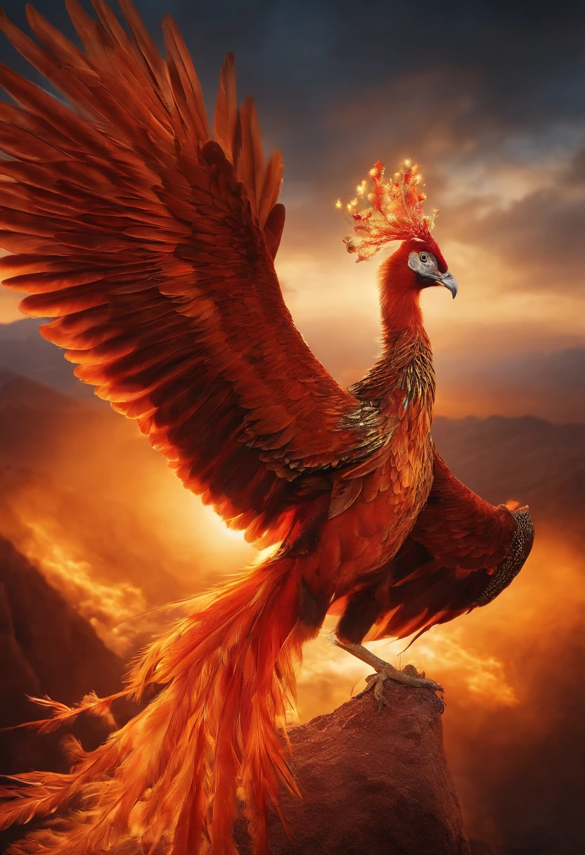 phoenix,Immortal birds,fengxi,phoenix, fengxi, Surrealism, masterpiece, ccurate, UHD, award winning, 8k, 1080P