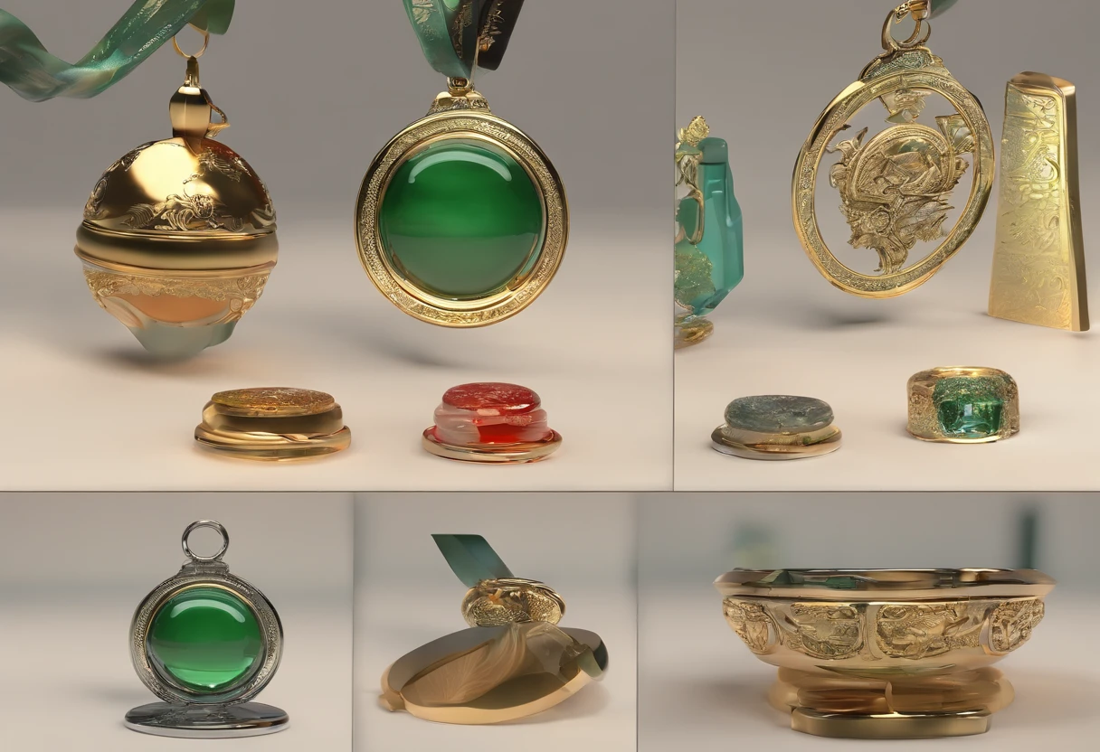 Glass medals。Wada Tama。jade,A separate HD 8K