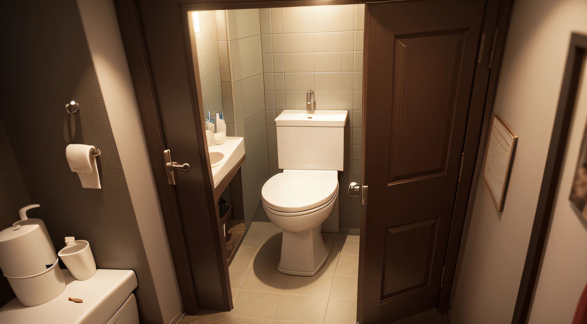 restaurants toilet, with a thief in it