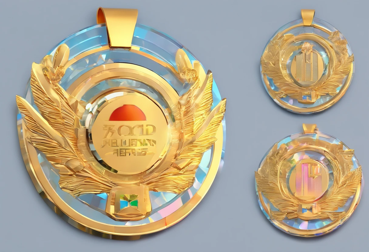 Glass front round medal。 Acrylic crystal