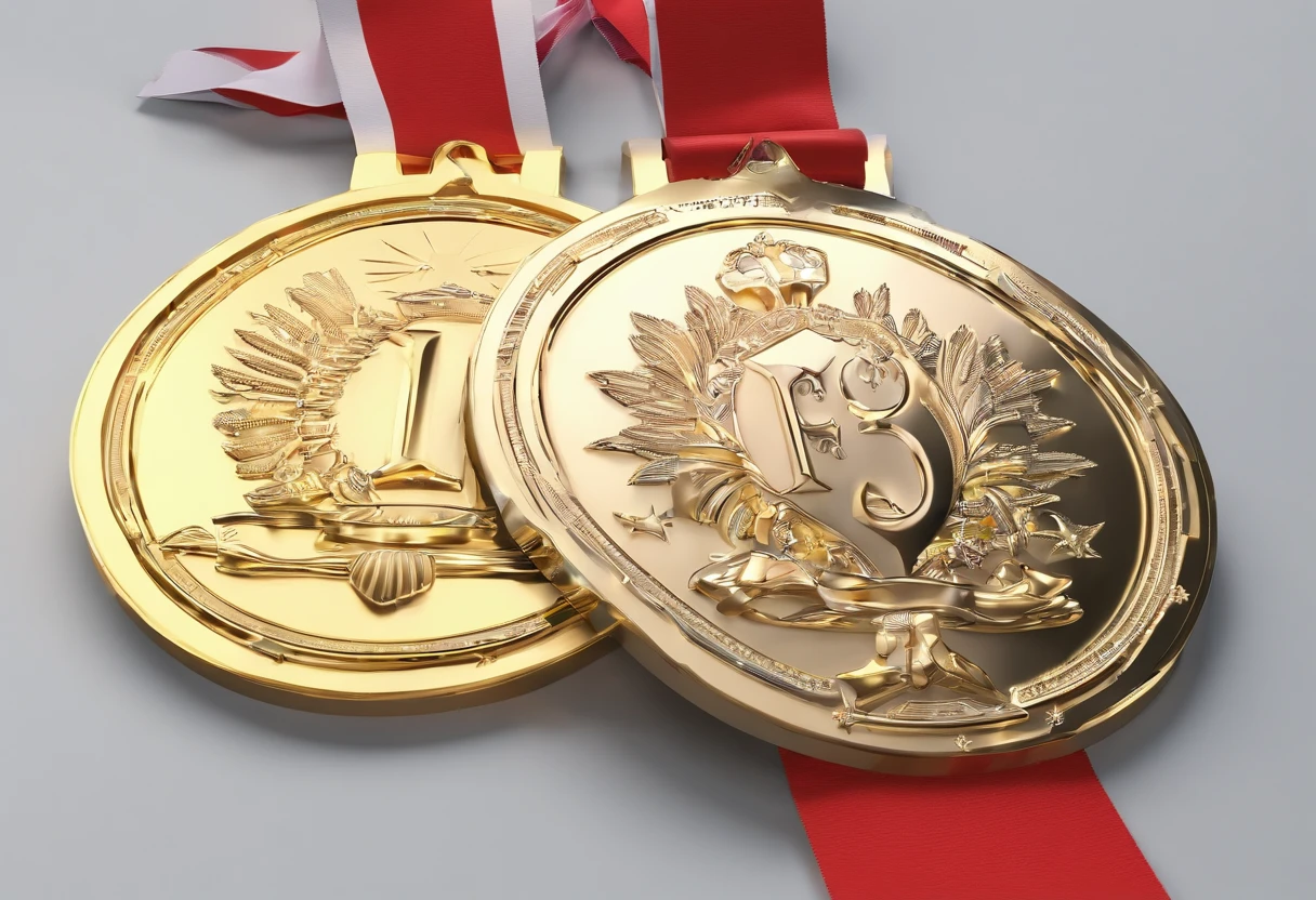 Round medal in front of glass。 Acrylic crystal