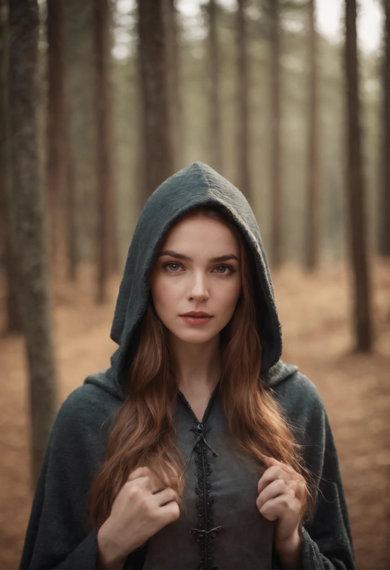 Beautiful girl in a hood, Medieval fantasy