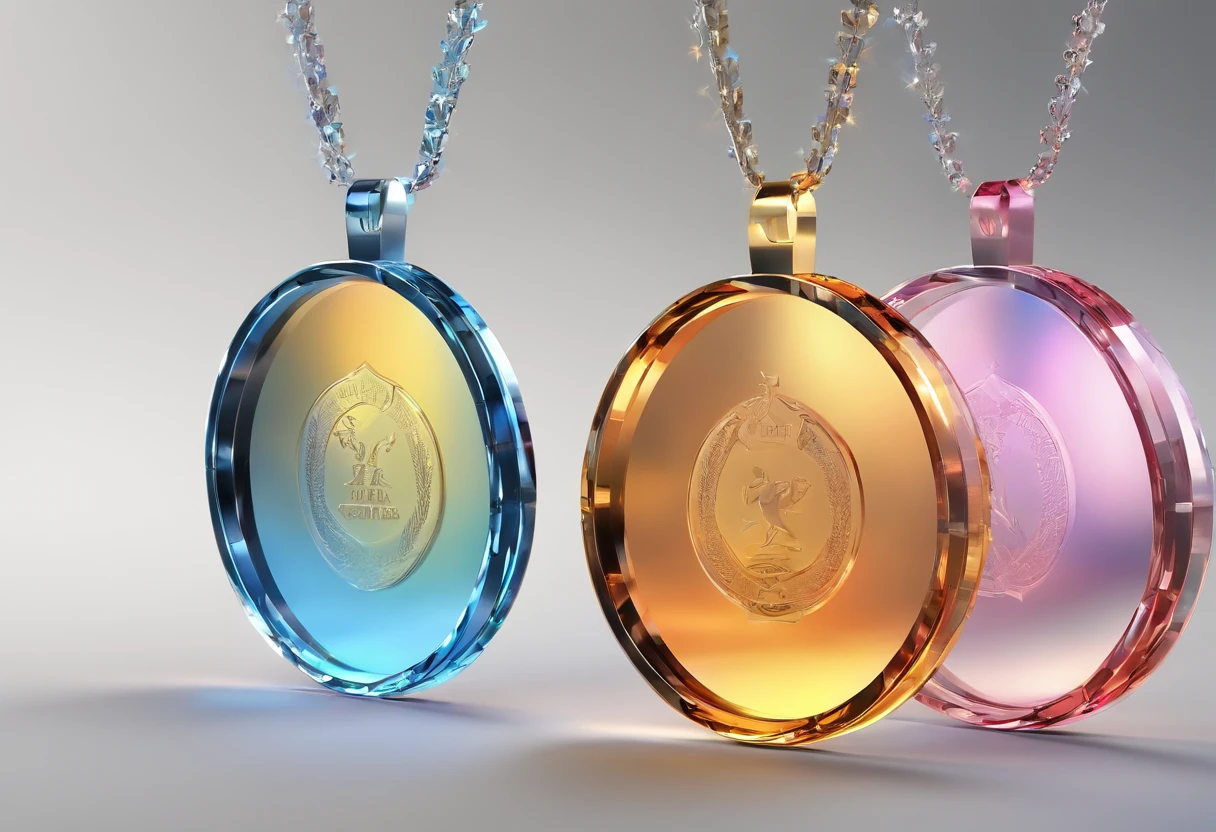 Glass round medal。 Acrylic crystal