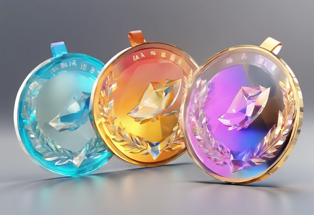 Glass round medal。  Acrylic crystal