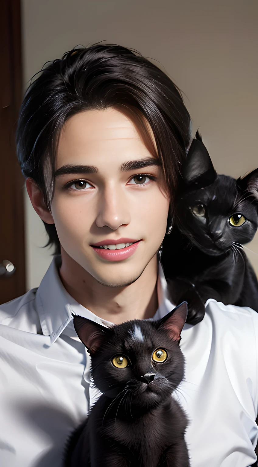 black cat's hair,