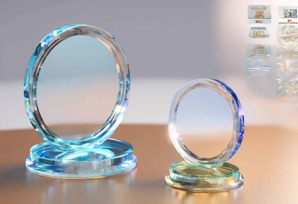 Glass round medal。 Acrylic crystal