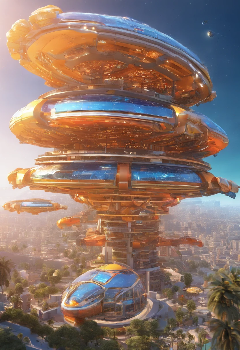Spaceships fly in the air in Alanya district of Antalya
Robots roam the streets in 2050
