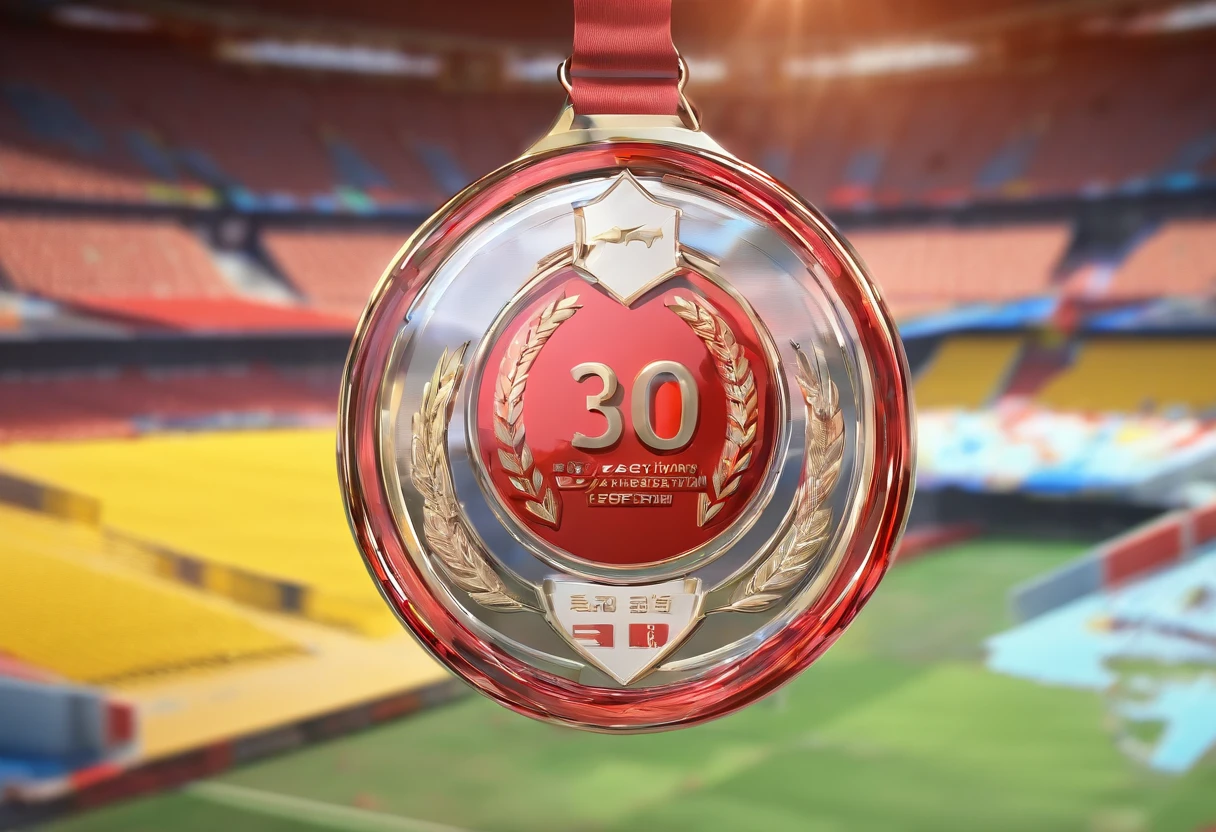 Glass round medal。  The front of the acrylic is placed in the middle of the stadium