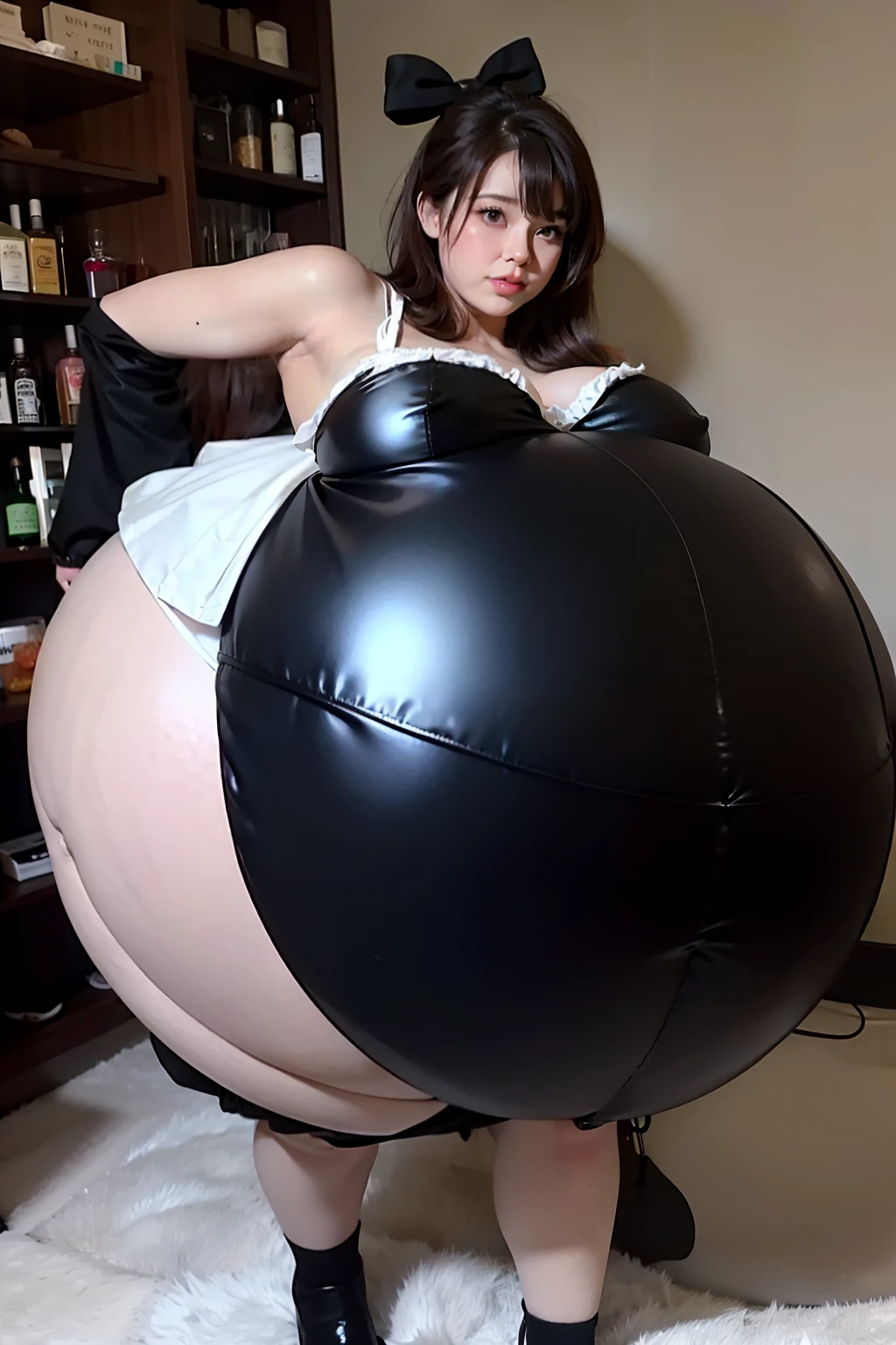 Hair Bow, Big Baby Bump pregnant, black bunnysuit, Big boobs, nipple, cum, Big Black Balloons,16 years girl, Big pregnant Belly, Big Pregnant girl, Largest Belly of Pregnant, Huge Pregnancy, background bar ,Huge 9 months Pregnancy Belly,huge belly expansion, huge belly girl, brown hair