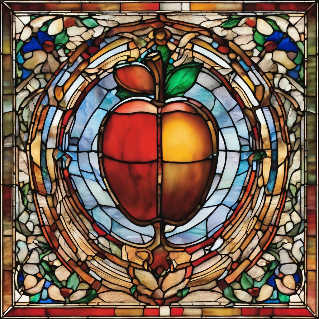 A whole apple (Half an apple: 1.2) gradually (Stock: 1.3), Half an apple, Eaten by mold, Mold infestation, decay, Two objects of the same shape, The apple rots at one end, 35mm lens, mysterious, Mystical, symbolic, Intricate, Detailed.