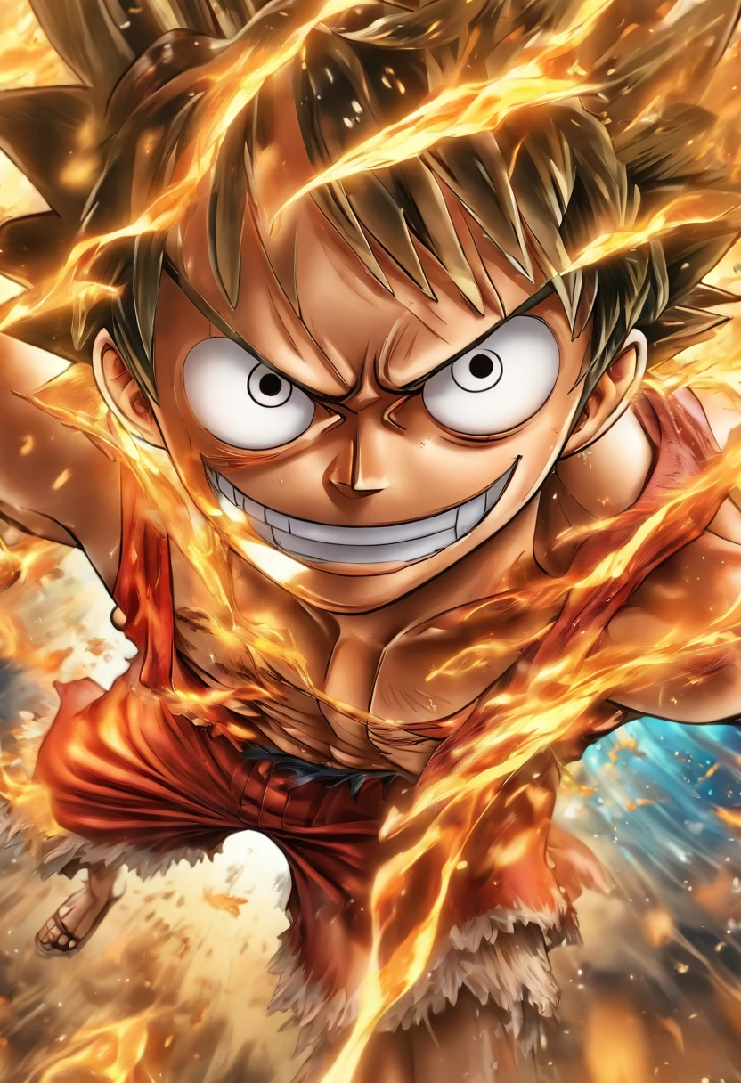 Top quality, Masterpiece, high resolution, 8K, anime style boy,One Piece Luffy , detailed line art,  Digital enhancement, Close up, Anime core, Flowing fabric，rot，torogao，Various expressions，Tears