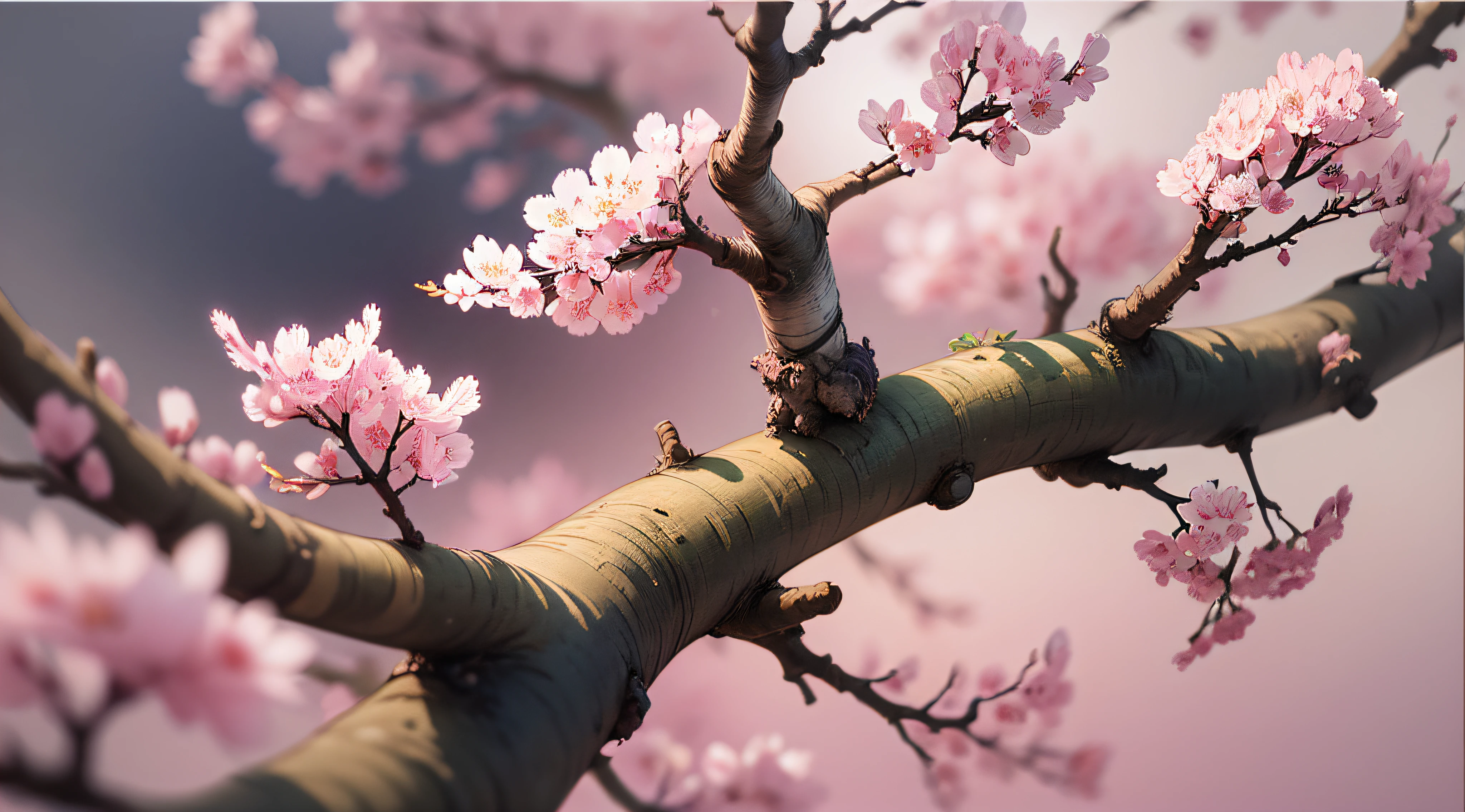 masterpiece、top-quality、An ultra-high picture quality、4K picture quality、super precision、watercolor paiting、Illustration of cherry blossoms in full bloom、large tree、beautiful gradients、Background blur