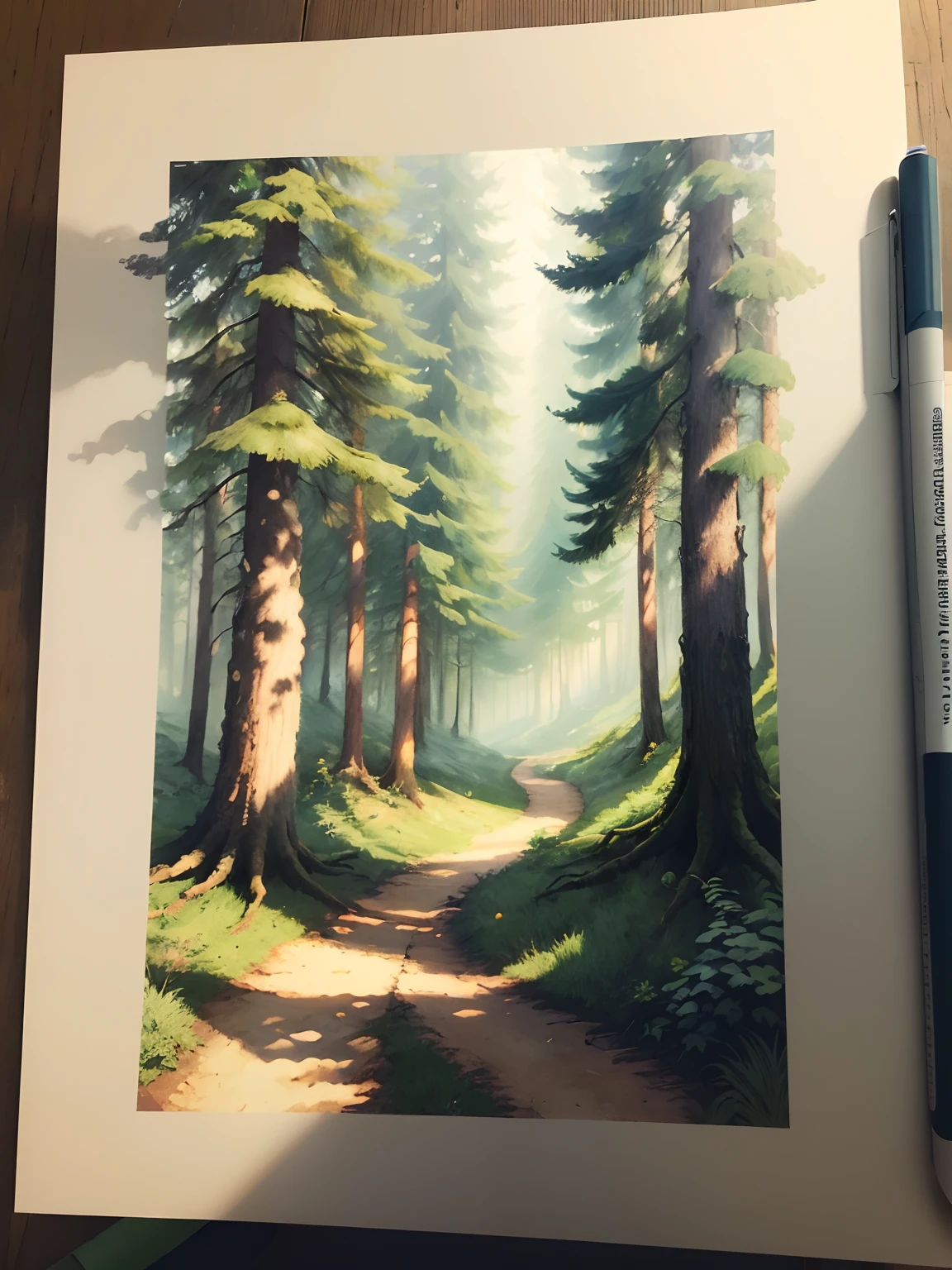 (((masterpiece))),best quality, illustration, forest trail, paper_cut,