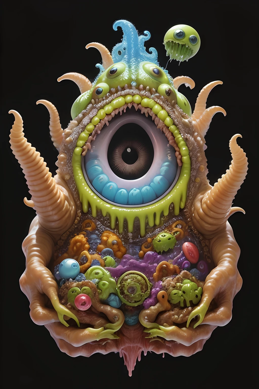 Anatomical Biological Horror Slime Gelatin Monster by Robert Williams, Todd Schorr