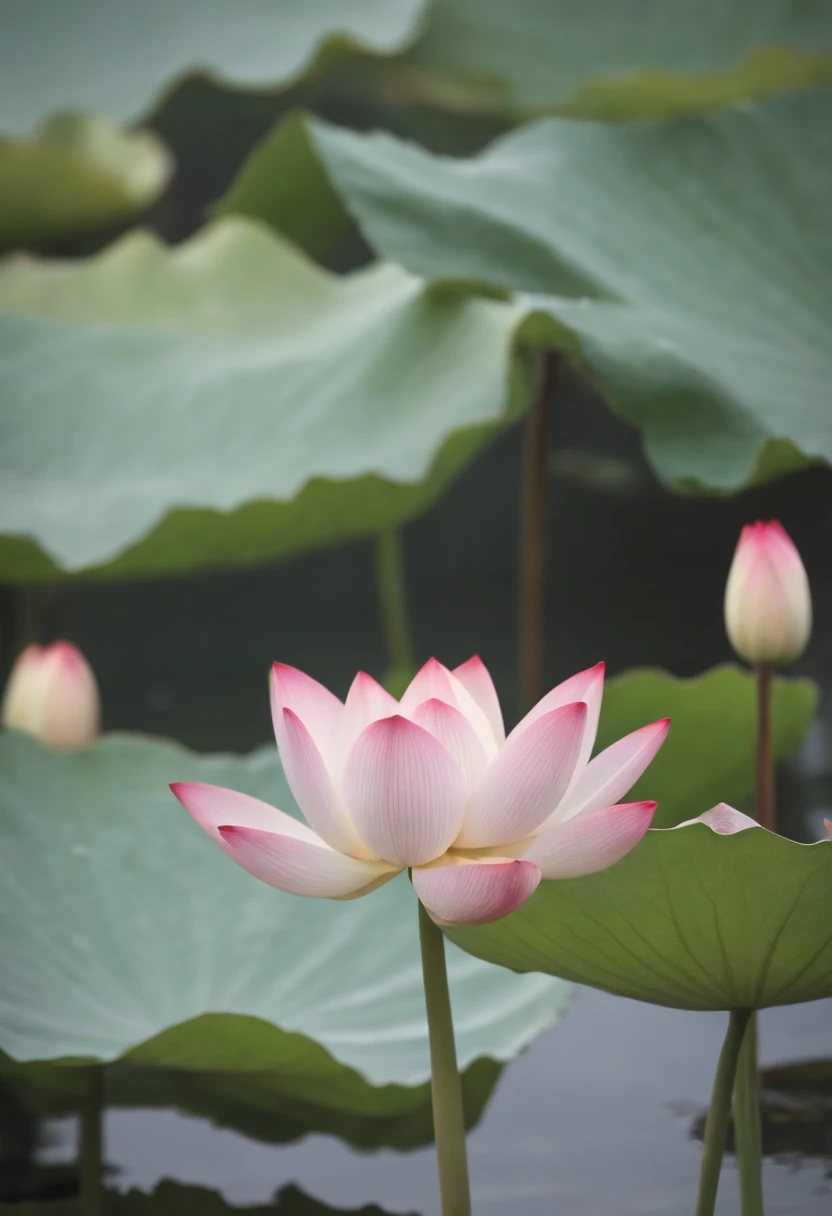 lotuses，Lotus leaf，フォトリアリスティック