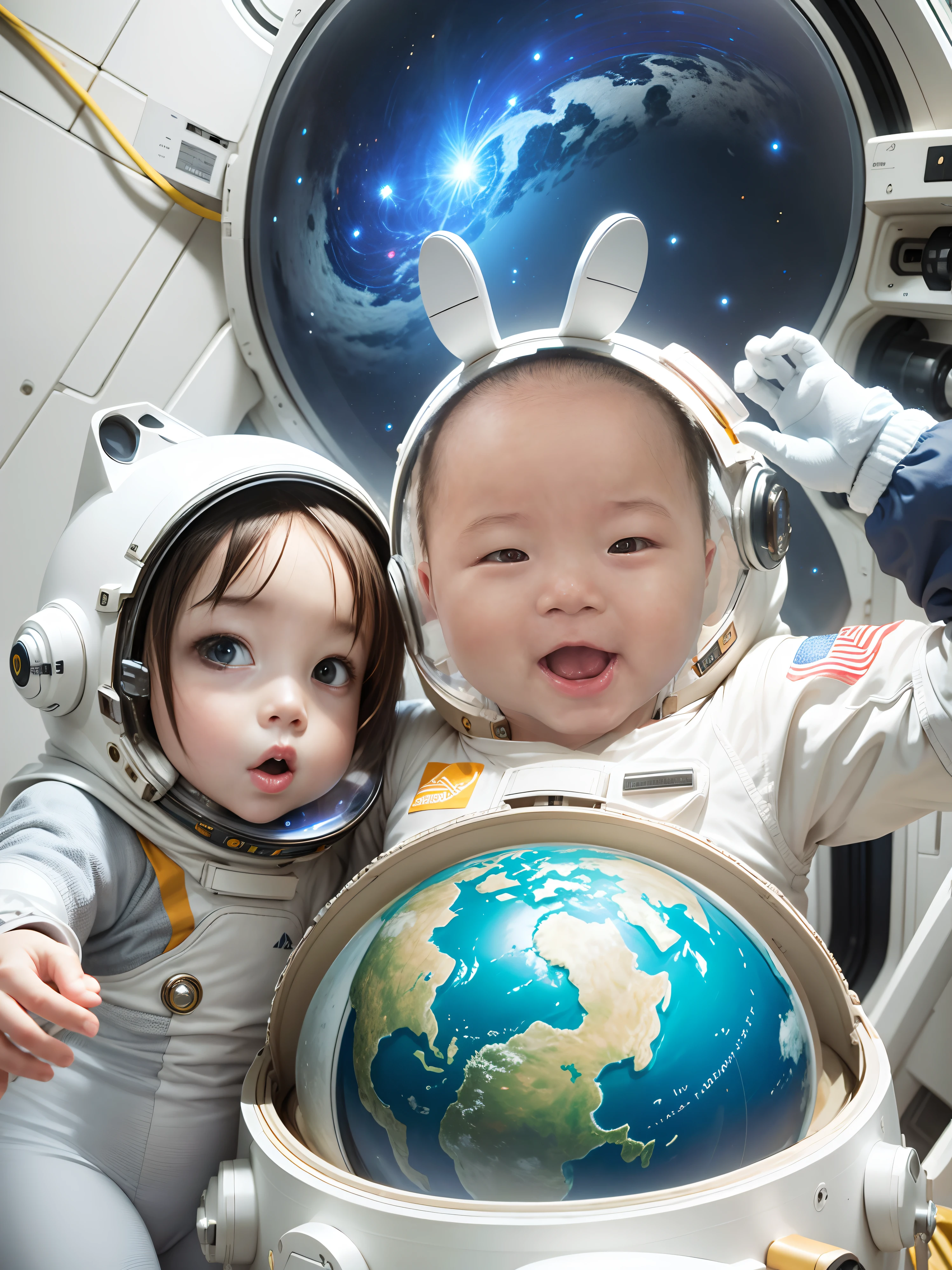 Space travel Earth spacesuit baby atmosphere