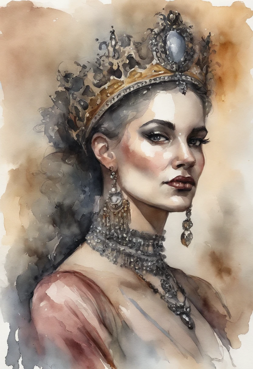 a Late Baroque, rococo regel 2d waterpaint oil painting  fearful intimadating savage traditional fullbody  queen female shaved skinpunk goth, emo goth spikey fashion shoot editorial style, Hypebeast ultra fast fashion  with goth emo accessories