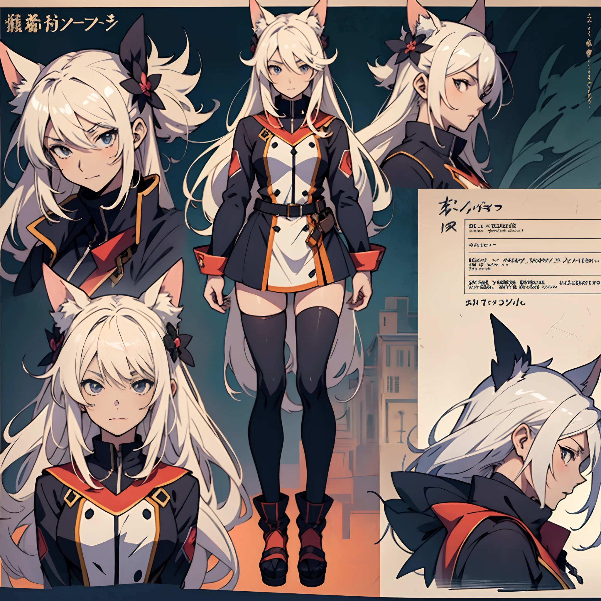 anime - style image of a character with a variety of hair and accessories, anime set style, anime character reference sheet, fantasy uniform, flat anime style, anime full body illustration, full_body!!, complete detailed body, extra detailed body, anime vtuber full body model, soft anime illustration, anime style character, clean detailed anime style,