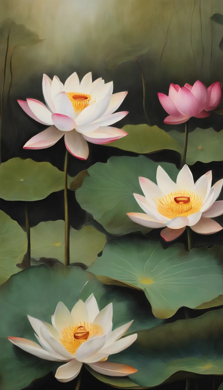 China ink painting,lotuses,Lotus leaf,