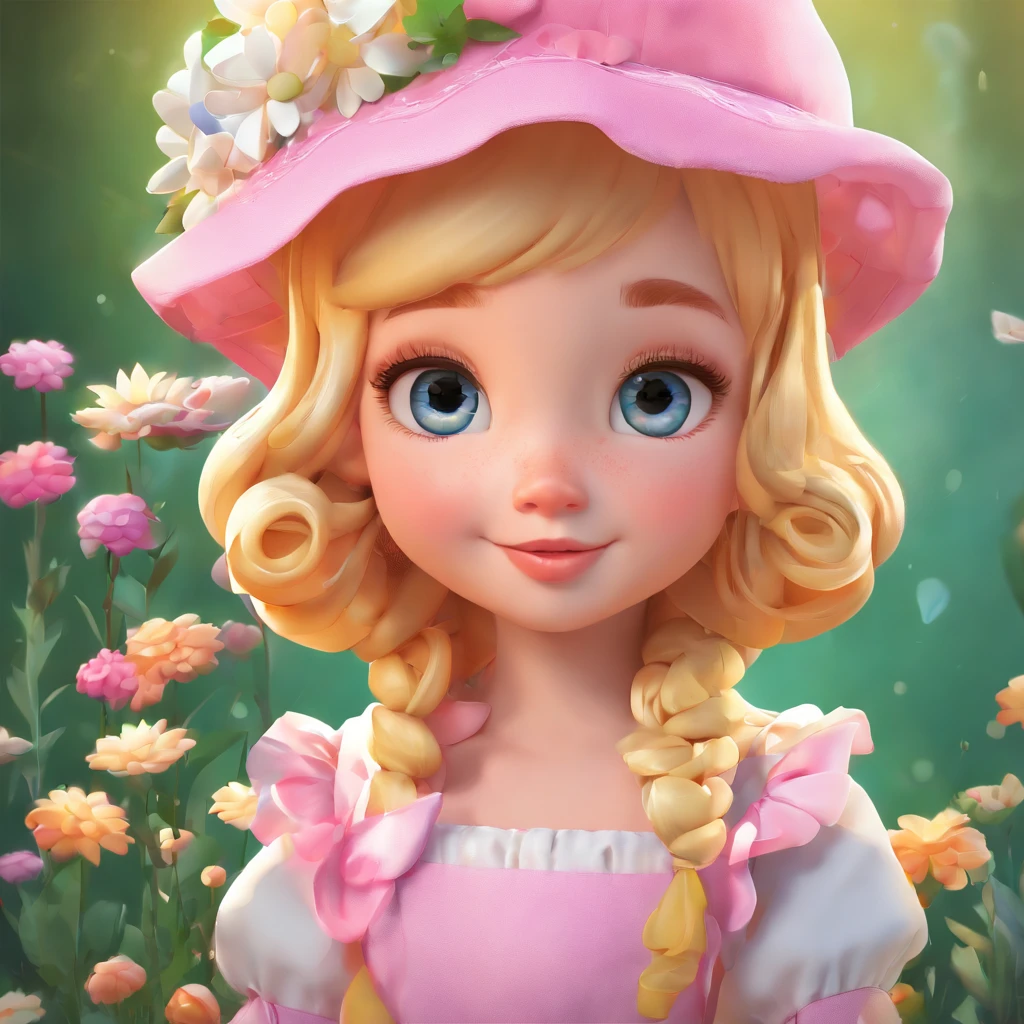 Dressed as little bo peep from nursery rhyme,Little girl with blonde hair, lovely digital painting, adorable digital art, Cute detailed digital art, Realistic cute girl painting, Cute cartoon character, Kawaii realistic portrait, Cute cartoon, Young and cute face, cute portrait, Cartoon Cute, digital cartoon painting art, cute kawaii girls, cute character, portrait cute-fine-face, adorable expression,（head portrait,sportrait）,Cartoon image with big head and small figure,