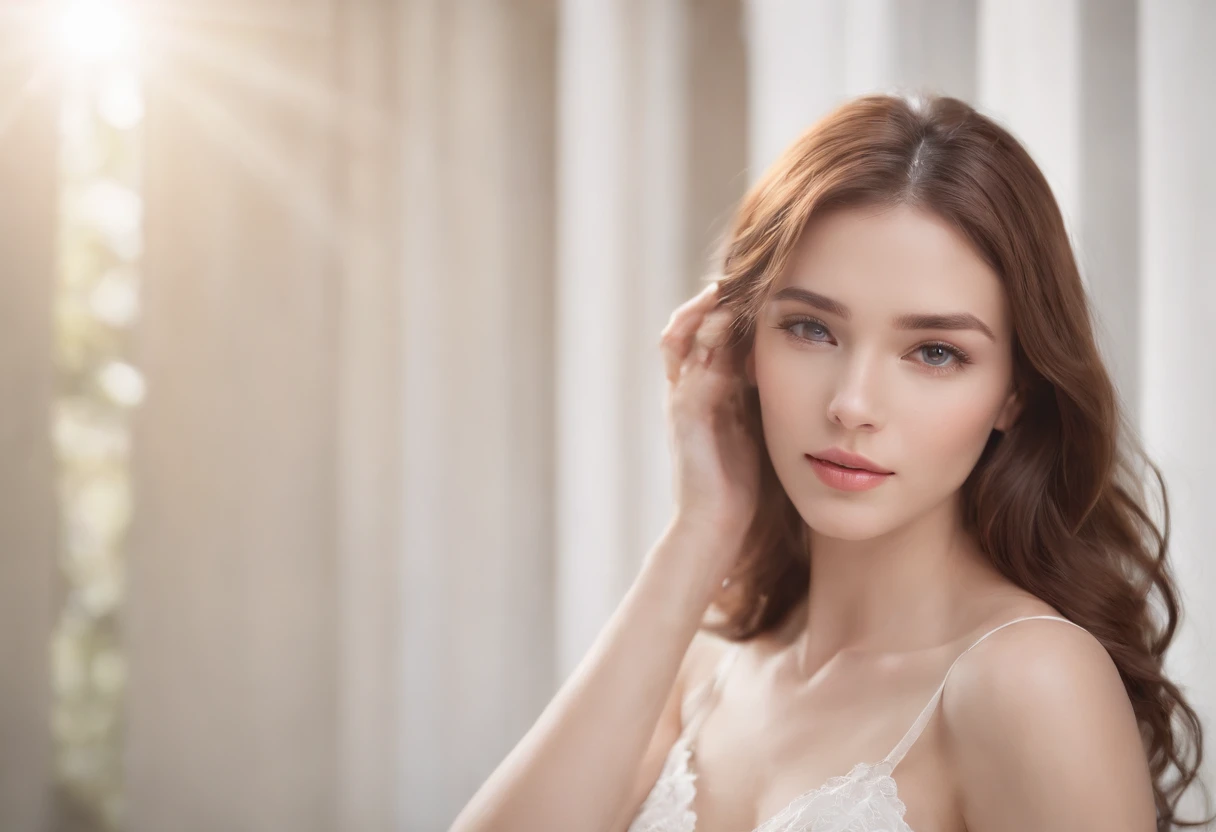 (a girl on white background),(best quality,realistic:1.37),(portrait),(soft lighting),(vivid colors),(fine details),(long hair),(youthful and beautiful face),(delicate features),(elegant posture),(stylish clothing),(innocent expression),(subtle shadows),(high-res),(meticulously rendered),(studio photography),(bokeh)