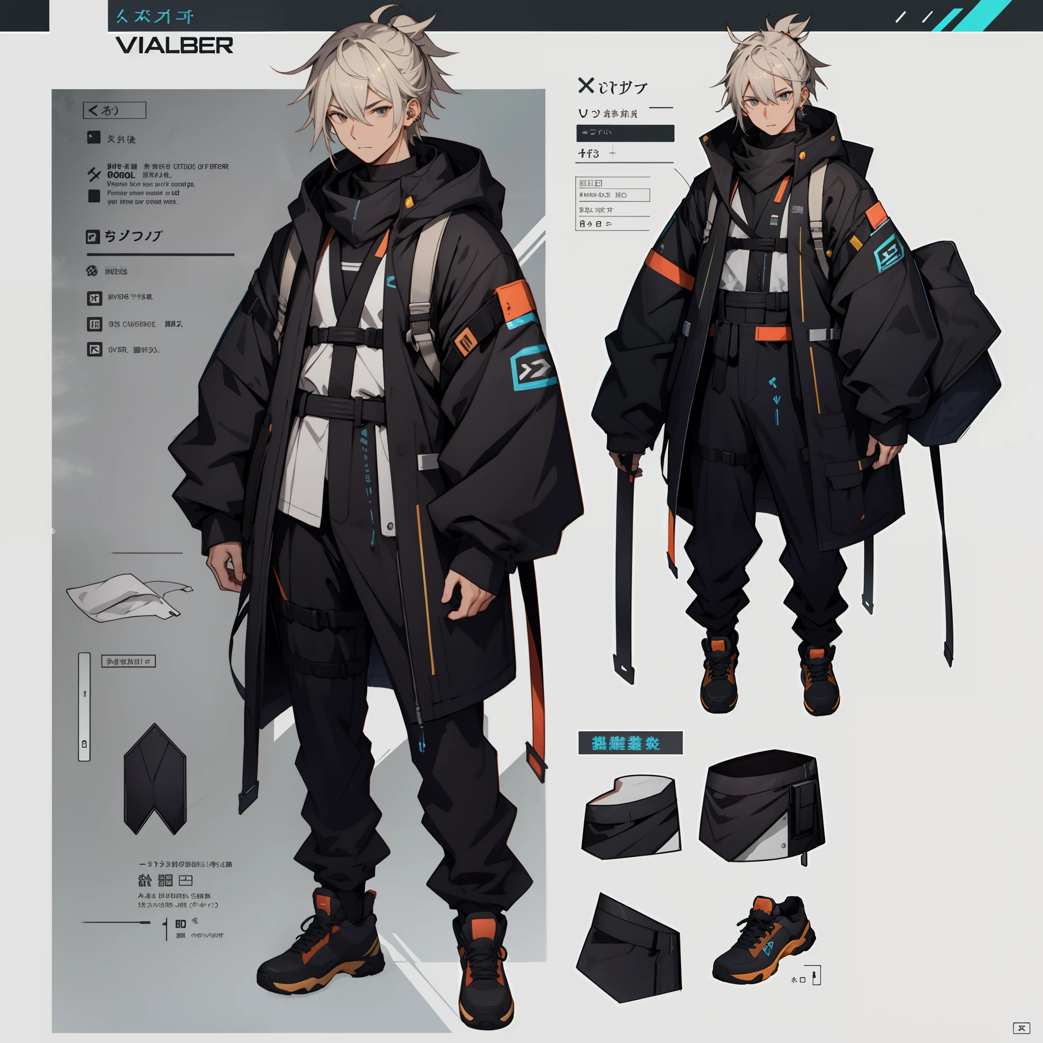 live2D character parts template, parts asset,live 2D vtuber model asset,