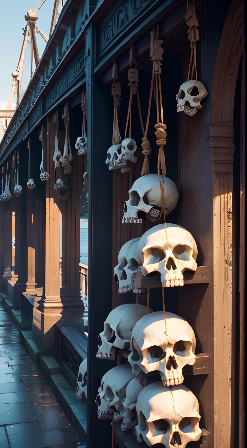 there are many skulls hanging on londons bridge