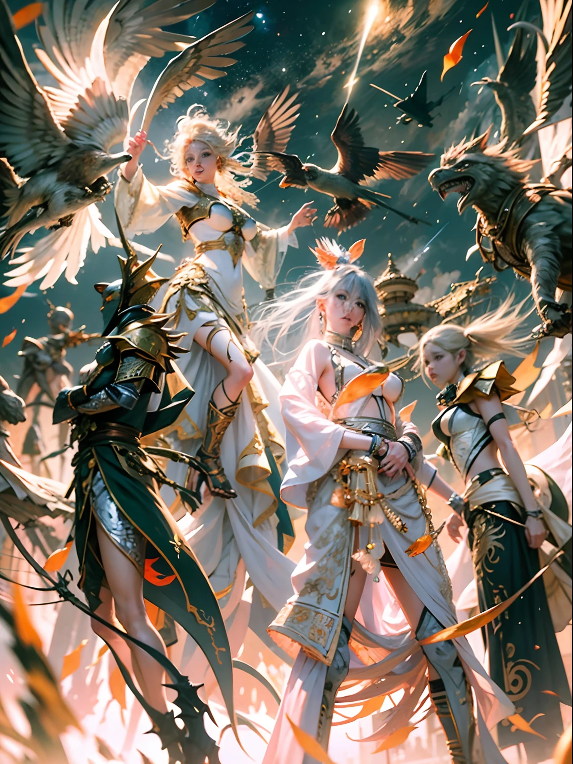(best qualtiy)), ((tmasterpiece)), (A detailed:1.4),Enhanced dynamic perspective,Light and dark are intense,Suspended in the universe,starrysky,Taiji galaxy,streamer,((Two fish, One black and one white, Connections form a Tai Chi totem:1.4)),(Beautiful female),(Pisces Golden Saint Seiya),((Gorgeous Greek mythological costumes)),(Nice headband),Magnificent,Mighty,high qulity,8K分辨率,tmasterpiece,Works of masters,Cinematic lighting,super-fine,,super-fine,Works of masters,high qulity,8K分辨率,depth of fields,电影灯光,Epic shooting,high qulity,super-fine,Detailed pubic hair,Accurate,Cinematic lighting,,offcial art, 8k 壁纸,ultra - detailed,Beauty and aesthetics,high high quality,big breasts beautiful,tmasterpiece,Best quality at best,