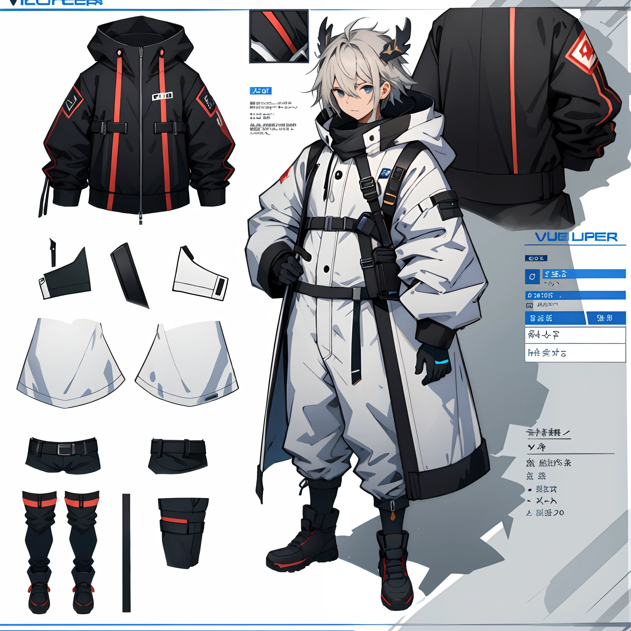 live2D character parts template, parts asset,live 2D vtuber model asset,