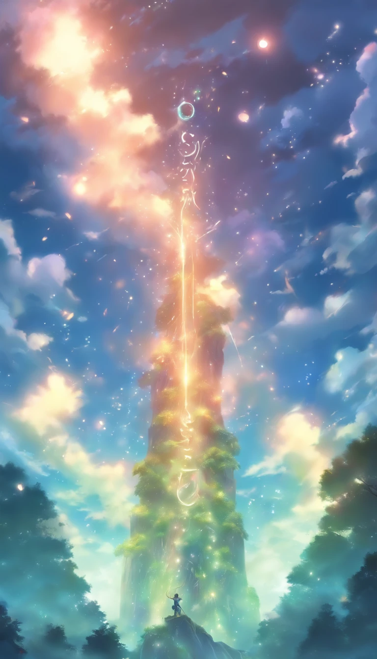 /imagine prompt: Excited elders standing on high platforms, His eyes flashed with a sly light, It is surrounded by a misty forest,Two floating female figures can be faintly seen in the darkness, The elder held a staff,Strange runes flashed on the staff, full of strength, ,32K, Best quality, Masterpiece, Super detail, High details, By Makoto Shinkai ,in the style of the stars art group xing xing, --niji 5"