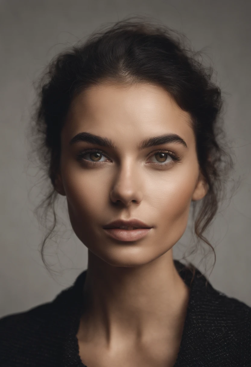 girl, lady, eye contact, face, very detailed facial features, facial expression, facial type, feminine, hair, portrait, good light, contour light, makeup, cosmetics, advertising. shot with Hasselblad X1D II with an 80mm f/1. 9 lens, set at f/2. 8, ISO 64, 1/180s